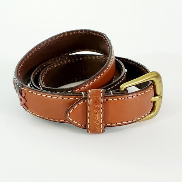 Relic Boho Multi Color Cross-Stitched Leather Belt - Picture 5 of 8